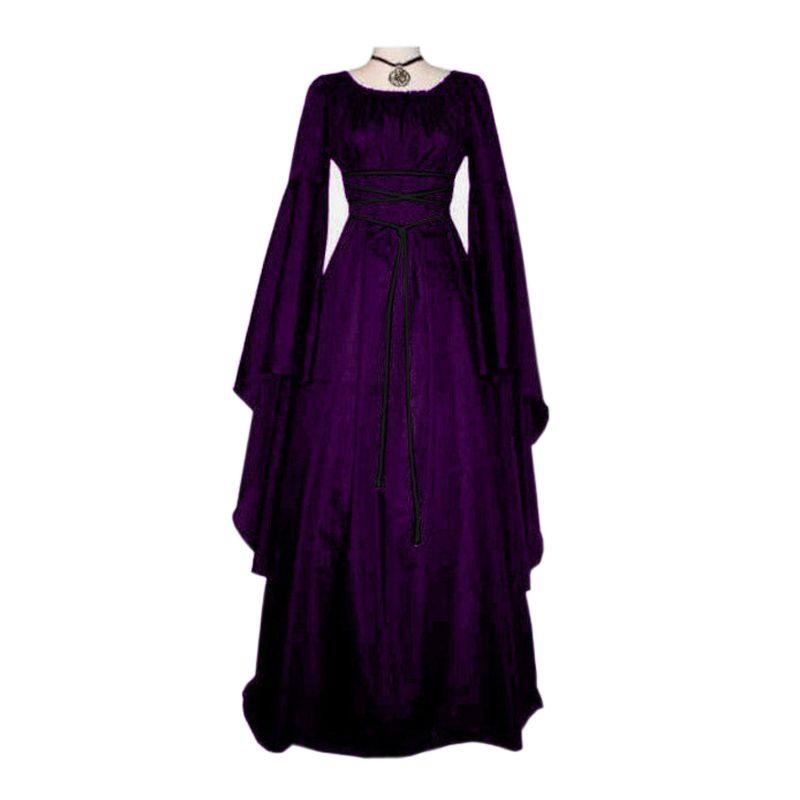 Vintage Medieval Womens Dress Victorian Renaissance Gothic Costume Gown Dress