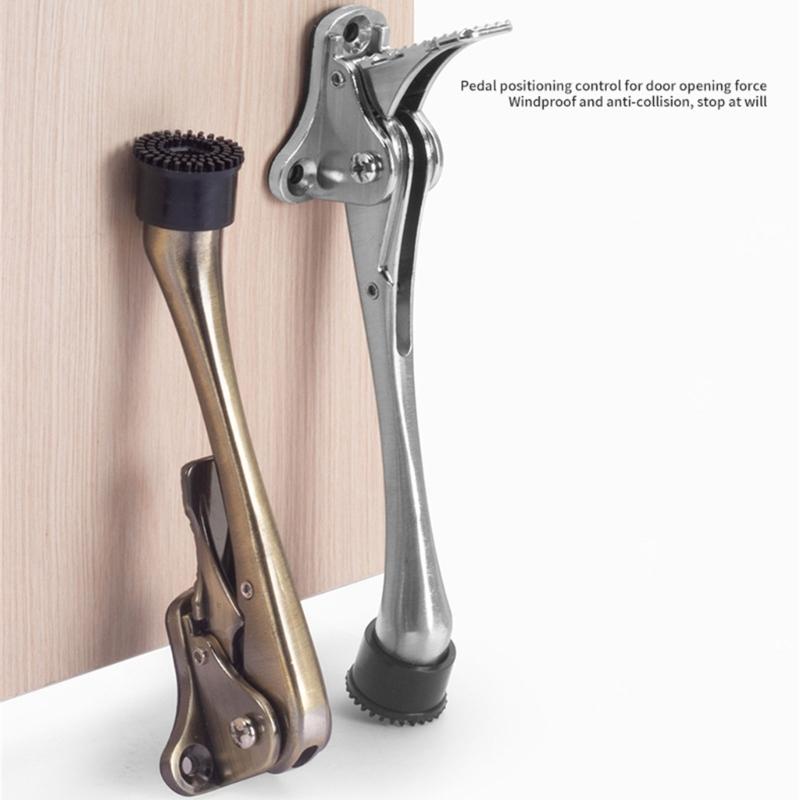 Metal Doorstop Heavy Duty Adjustable Kickdown Door Stop Door Holder with Nonslip Rubber Tip Easy to Set Down and Release