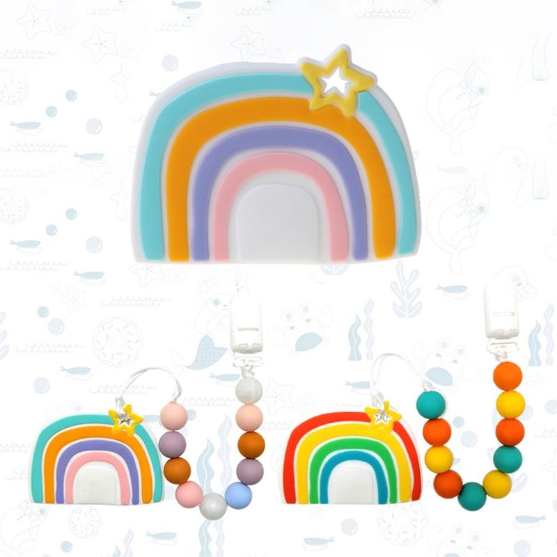 Nouveau Ne Dentition Jouets D Allaitement Bpa Sans Nourriture Qualite Silicone Dessin Anime Arc En Ciel Silicone Dentition Bebe Sucette Molaire Perles Acheter A Prix Bas Livraison Gratuite Avis Reels Avec Des Photos Joom