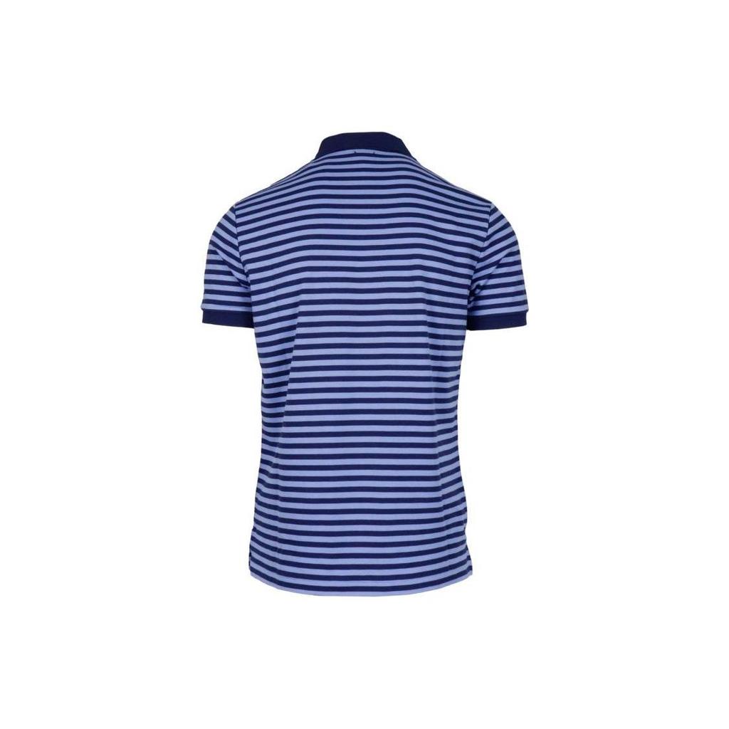 Polo Ralph Lauren Color Block Striped Logo Embroidered Short Sleeve Polo Shirt Men Polo Shirts Dark-Blue 710830550-005