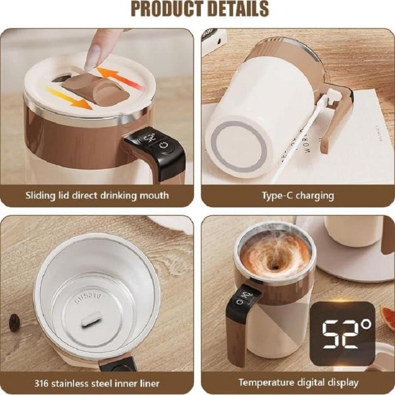 Xiaomi 400ML Self Stirring Coffee Mug with Temperature Display Stainless Steel Mixer Rechargeable Automatic Stirring Cup with Lid