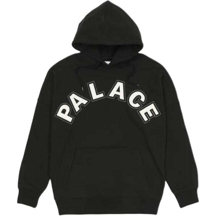Palace FW22 Cut Out Hooded Sweatshirt With Embroidered Logo Print Men Hoodies Black P21CS229