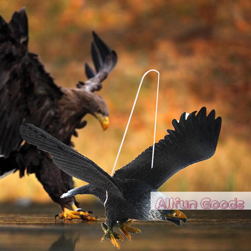 1 Pièce Figurine Aigle d'Extérieur Suspendue Répulsif Oiseaux Aigle en Plastique Ornement Aigle Oiseau Volant Vif Leurre Faucon Épouvantail de Jardin