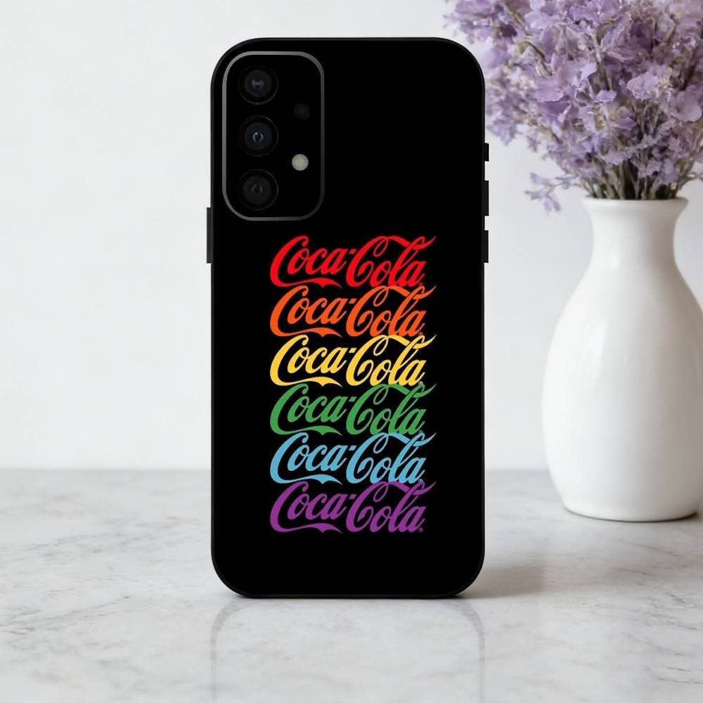 

CocaS-Fashion C-Cola Phone Case For Samsung Galaxy A73,A72,A71,A70,A53,A52,A51,Others Soft Black Cover Samsung a12