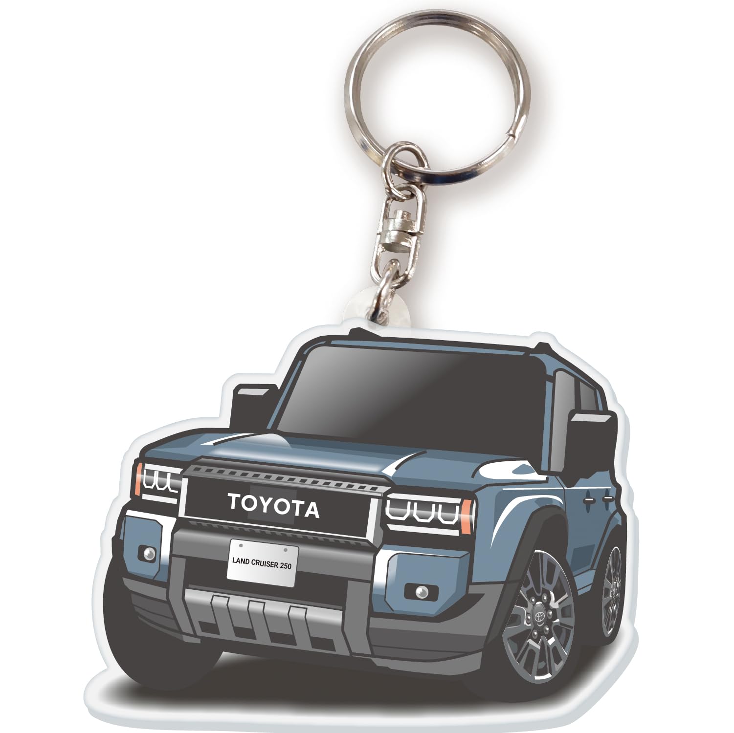 

[JP Center] Лицензированный Toyota акриловый брелок для ключей в виде автомобиля Land Cruiser серии 250 (Квадратное отверстие), дымчато-голубой синий