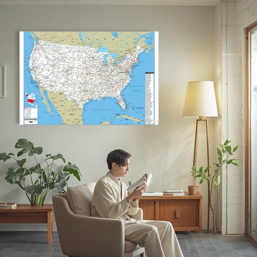 Английская карта Карта США Карта дорог, для класса, студенческой комнаты и домашнего декора, настенный декор, товары для путешествий