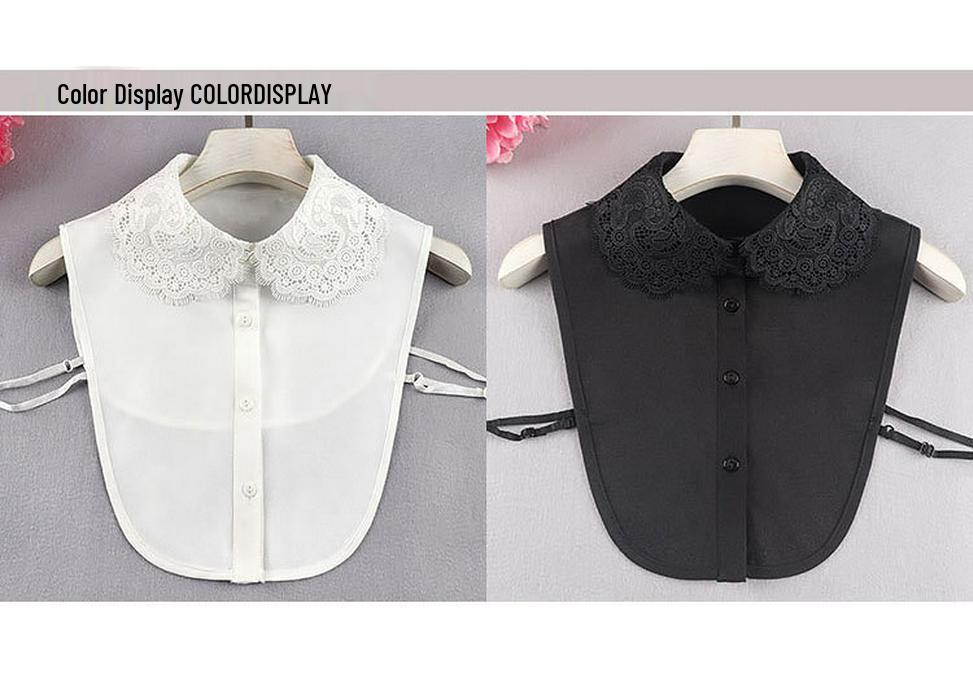 Women's Summer Korean Style Embroidered Chiffon Detachable Collar - Anti-wrinkle, Versatile Decorative Collar