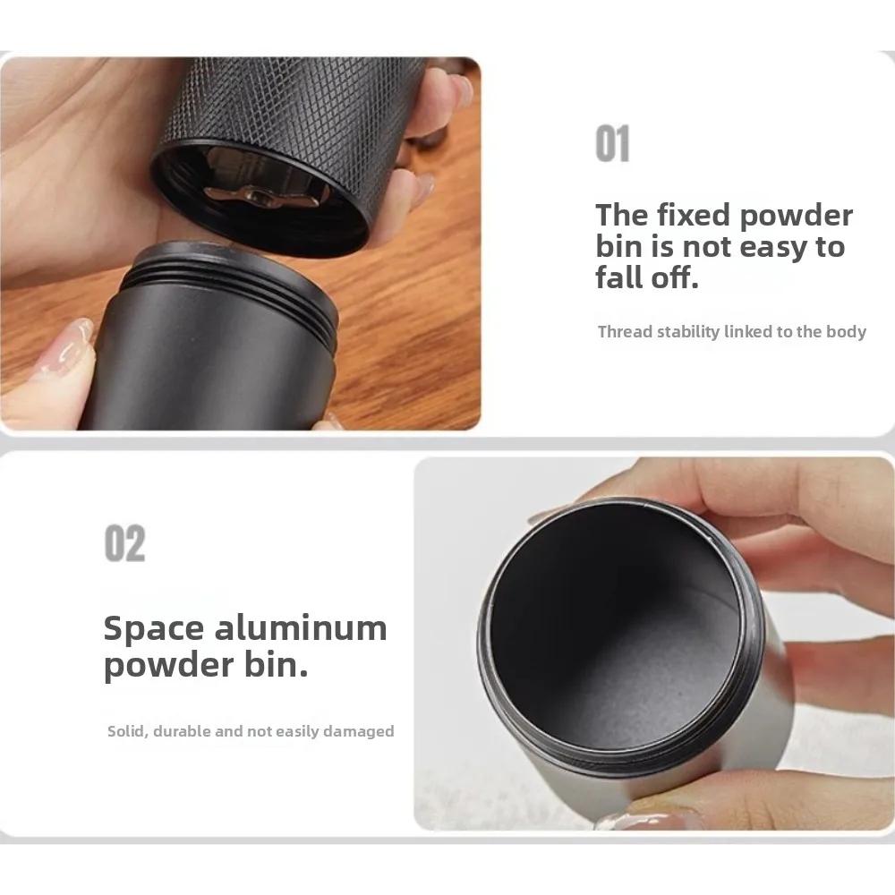Manual Stainless Steel Coffee Grinder High Quality Portable with Double Bearing Positioning Italian Household Grinder
