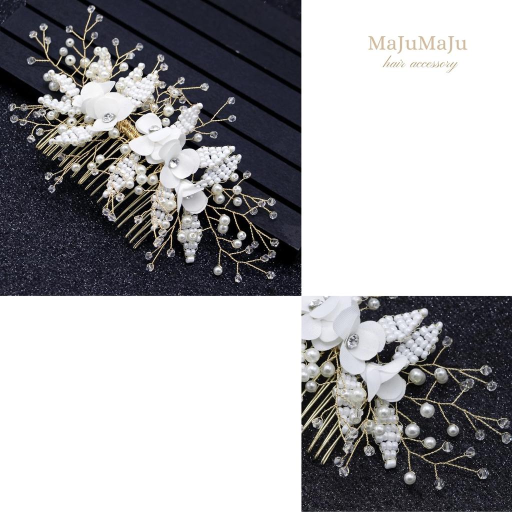 Hair Accessories Pearl Comb Hair Ornaments Girls Formal Piano Recitals Weddings Kids Hair Accessories Elegant Clear Beads Leaf Motif Photo Shoots