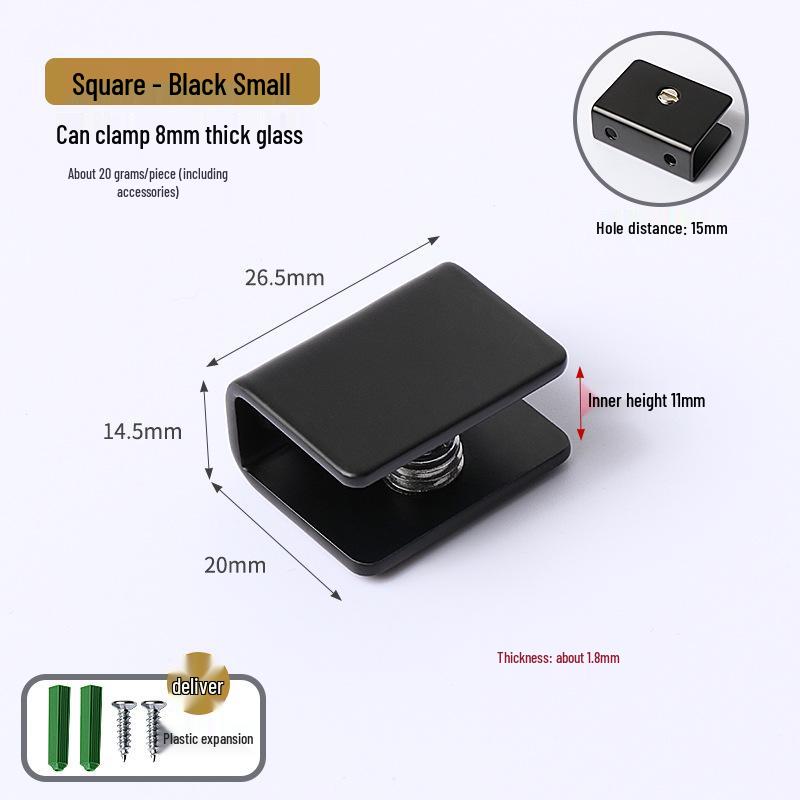 Stainless Steel Semicircular Square Glass Clamp Shelf Bracket