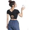 Lulu Yoga Quick-Dry Tight Short-Sleeve Sports Top with Chest Pads & Beautiful Back Strap for Autumn/Winter.