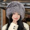 Fox Hair Bucket Hat Warm Ear Hat Winter Fur Thickened Lei Feng Hat Cute Tail Northeast Cold Basin Hat