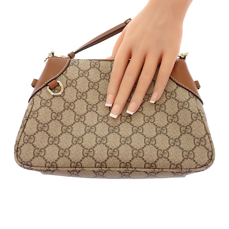 Gucci 815218 FAEAA 9762 2WAY Bag Brown Leather Women