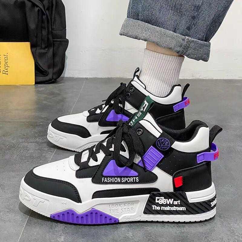 Summer Men's Shoes New Breathable High-top Shoes Trendy Versatile Little White Shoes Platform Sports Shoes Casual Board Shoes