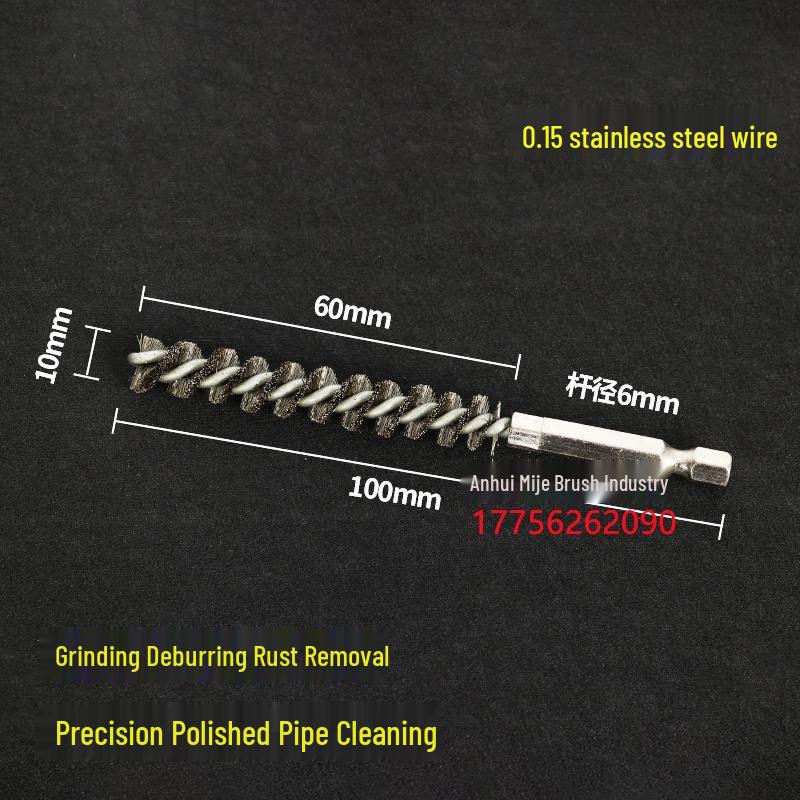 Electric Hex Shank Copper Wire Brush for Deburring, Rust Removal, Grinding, and Polishing