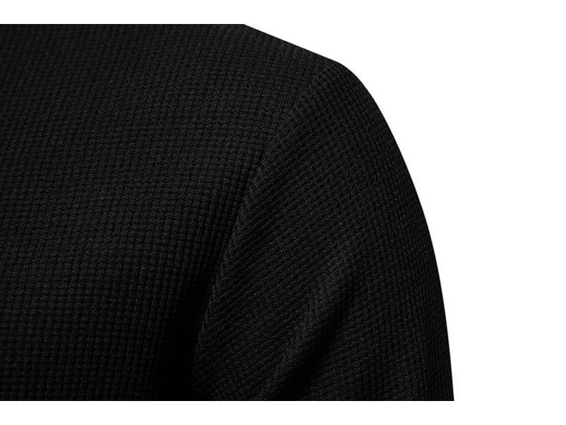 Men's Four-Button Waffle Knit Henley Long Sleeve T-Shirt