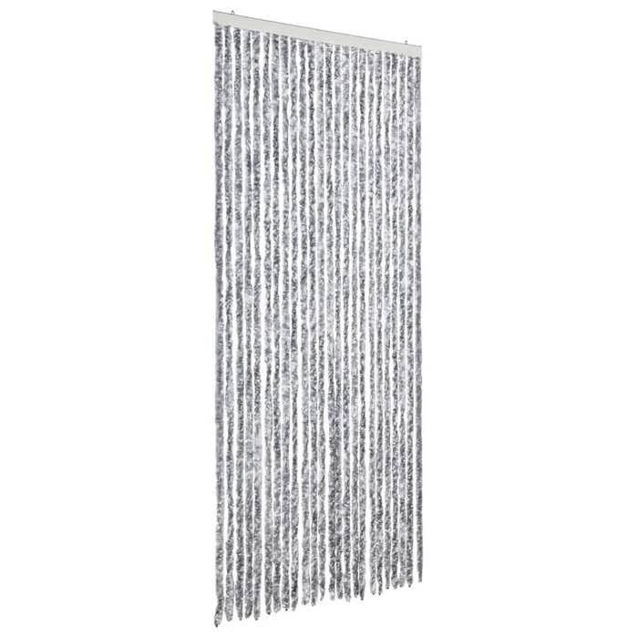 VidaXL Fly Curtain, Insect Screen with Hook, Adjustable Length and Width Door Curtain, White and Grey 377375