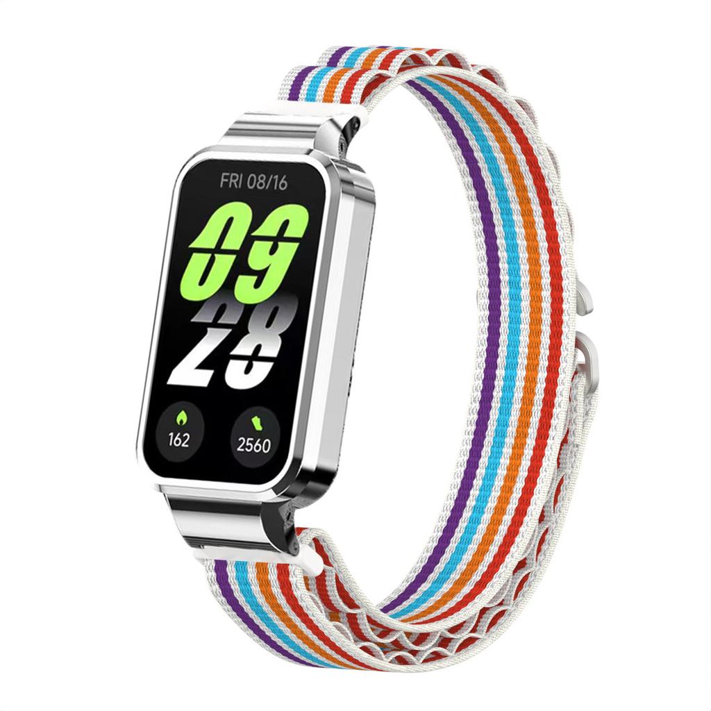 2in1 Set Nylon Loop Strap and Metal Watch Case Suit For Redmi Watch Band3 Band2/Xiaomi Mi band 9 Active/8 Active Alpine Loop Wave Strap and Watch Case