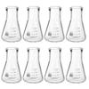 PATIKIL Set of 8 50ml 2oz Narrow-Neck Erlenmeyer Flasks with Graduated Capacities, Borosilicate Glass, for Chemistry, Laboratory, and Science Learning