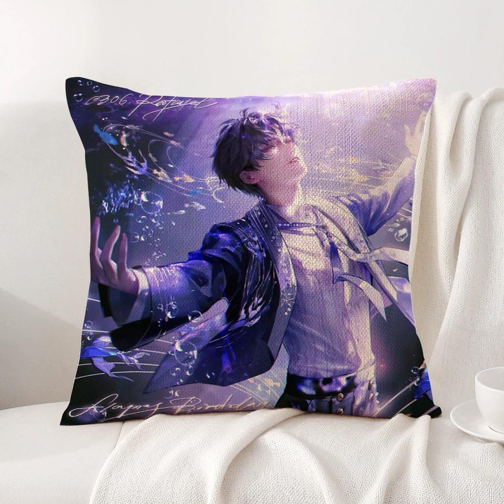 RRafayel Love DDeepspace Cushion Cover Natural Linen Organic Fabric DoubleSided Printing Sofa Home Decor Breathable