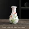 Hand-sculpted flower ceramic vase, ceramic hand-sculpted flower vase, desktop dried flower arrangement decoration