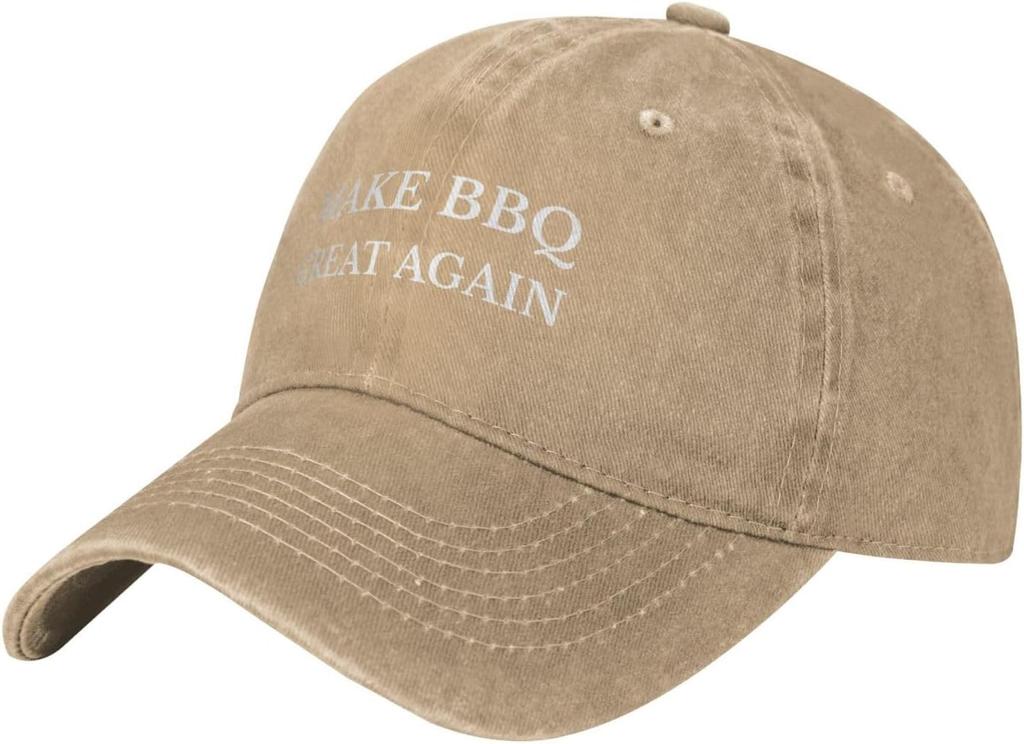 Make BBQ Great Again Baseball Cap Cotton Washed Denim Casual Unisex Adult Sun Protection Hat