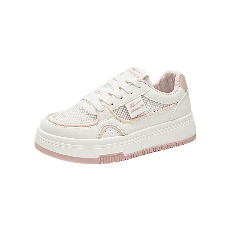 Pink board shoes single mesh breathable women's shoes lightweight and versatile casual shoes sports shoes platform white shoes
