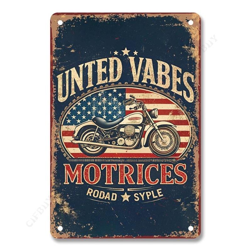 Motorcycle Legends Tin Sign, Retro Rural Wall Art 20x30cm