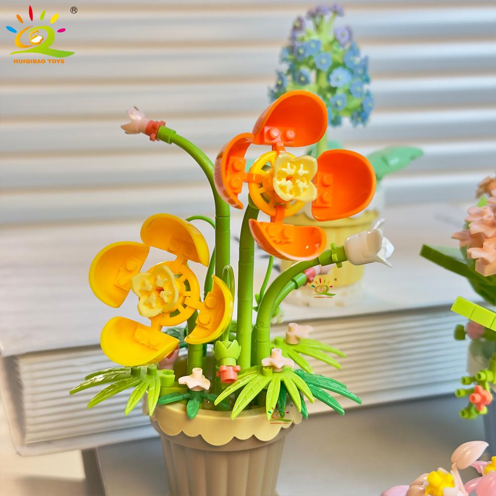 MOC Eternal Bouquet Micro Construction Blocks Flower Model DIY Home Desk Plant Decoration Assemble Block Toy Designed For Children
