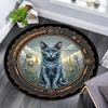 Steampunk Cat Lotus Temple Round Area Rug Under Office Chairs Bedroom Living Room Home Decor