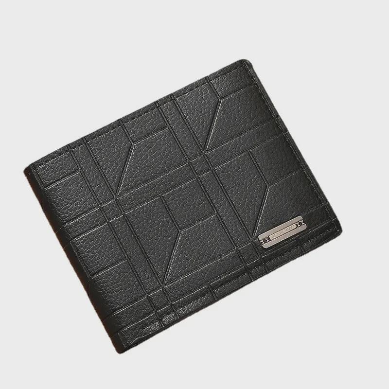 Pánská krátká kostkovaná peněženka - Módní, Měkká, Velkokapacitní, Držák na více karet