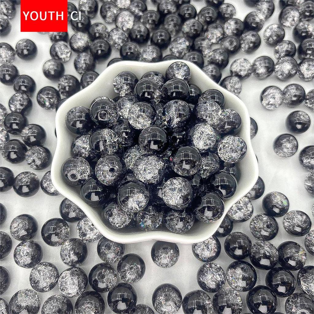 Koraliki z kryształowego szkła z glazurą crackle ice do samodzielnego tworzenia bransoletek i projektów przekładek