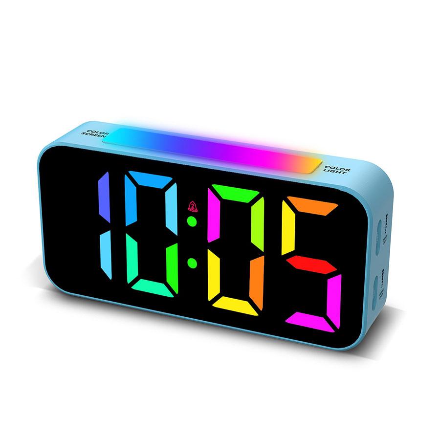 

1pcRGB luminous electronic alarm clock ABS material indoor festival atmosphere light decoration type-c plug-in use синий