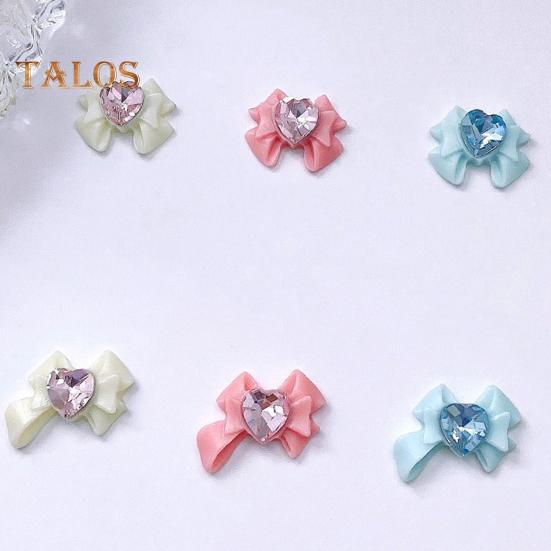 10Pcs Bow Nail Charms Dragon Heart Resin 3D Eco-friendly Nail Art Accessories for Beautiful And Charming Nails