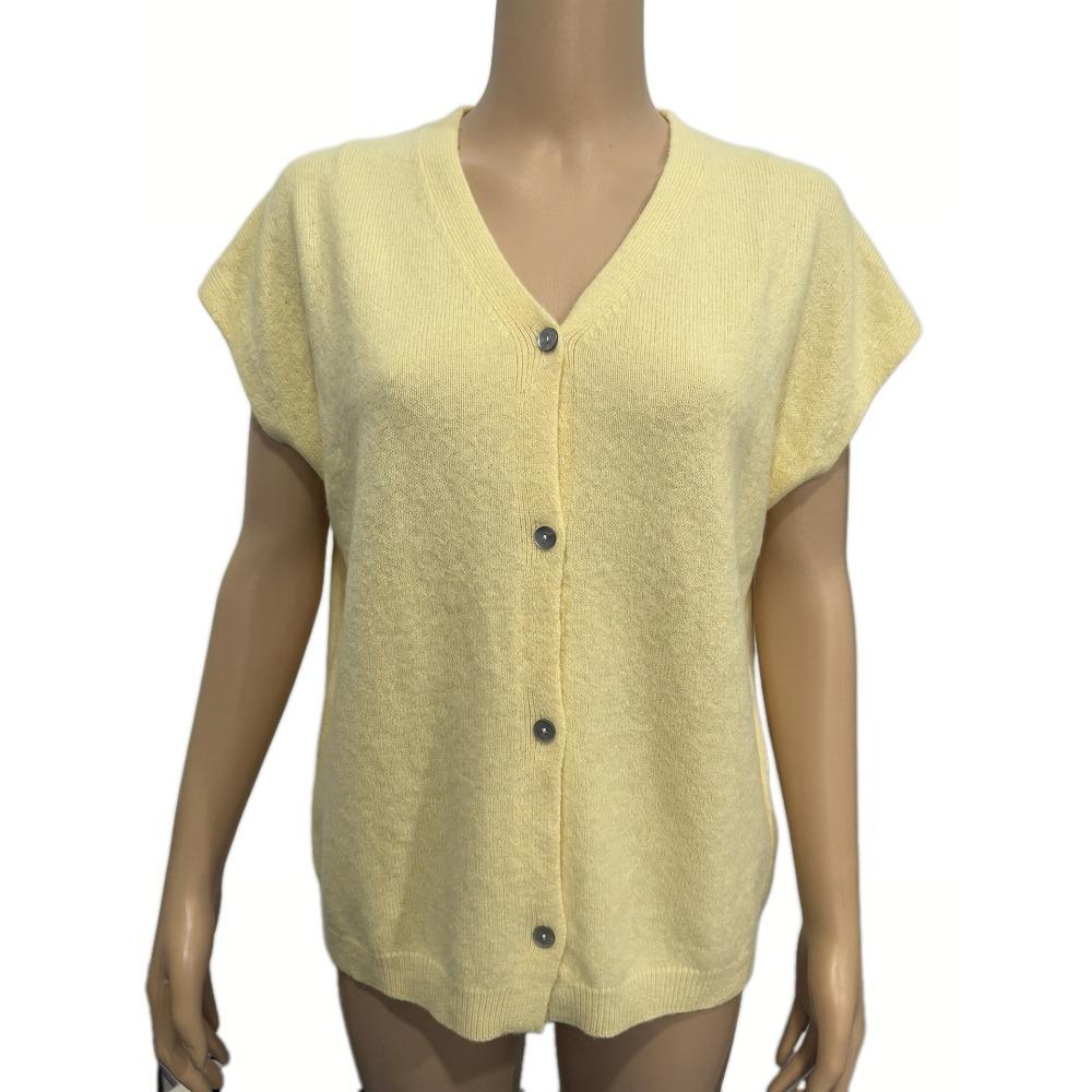 Women New Loose V Neck Short Sleeve Knit Cardigan, Fashion Casual Sweater
