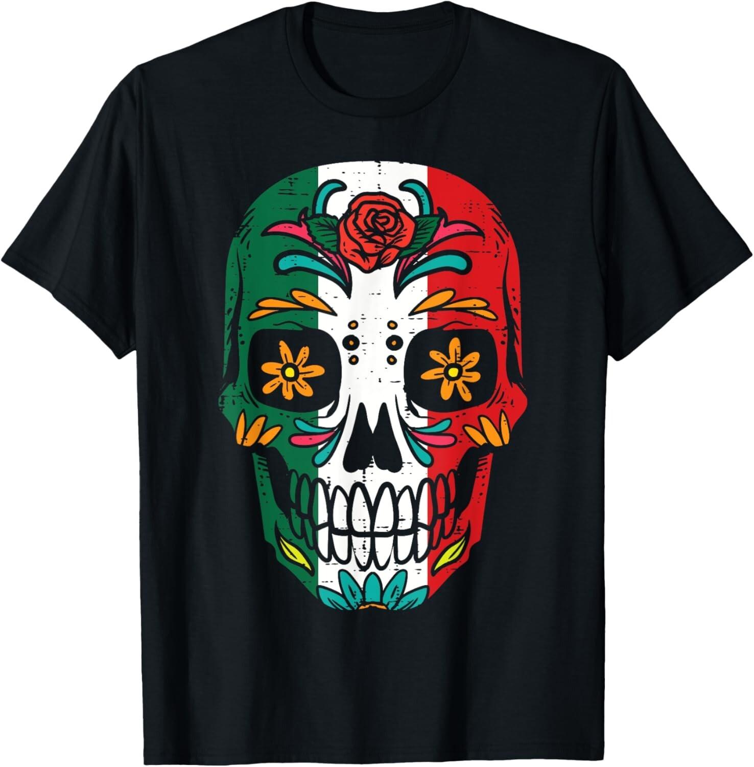 Mexican Independence Day Sugar Skull Mexico Men Women Gift Unisex T-Shirt S