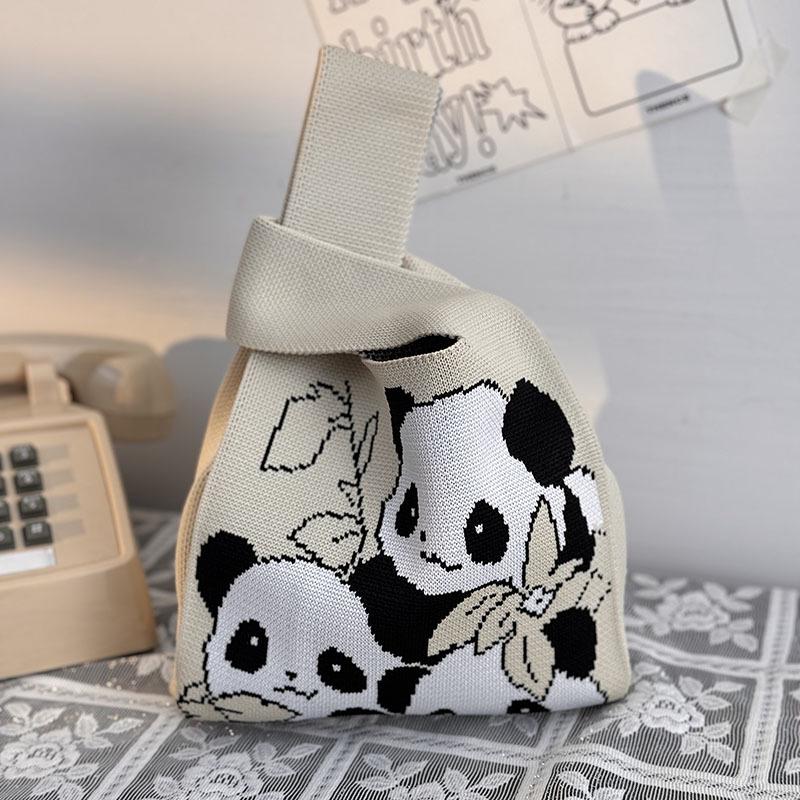 Kuanzhai Alley Souvenir: Chengdu Panda Grandpa Knitted Women's Tote Bag
