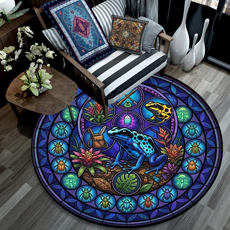 Ocean Glass Round Area Rug Under Office Chairs Bedroom Living Room Home Decor