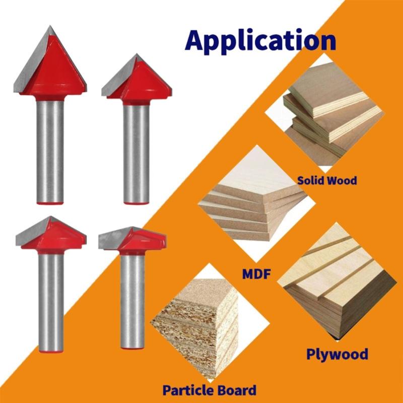 Accuracy Ground Carbides 3D Carving Bit V Shape D Shape Wood Sculpting Tool For Wood Plastic Material Removal