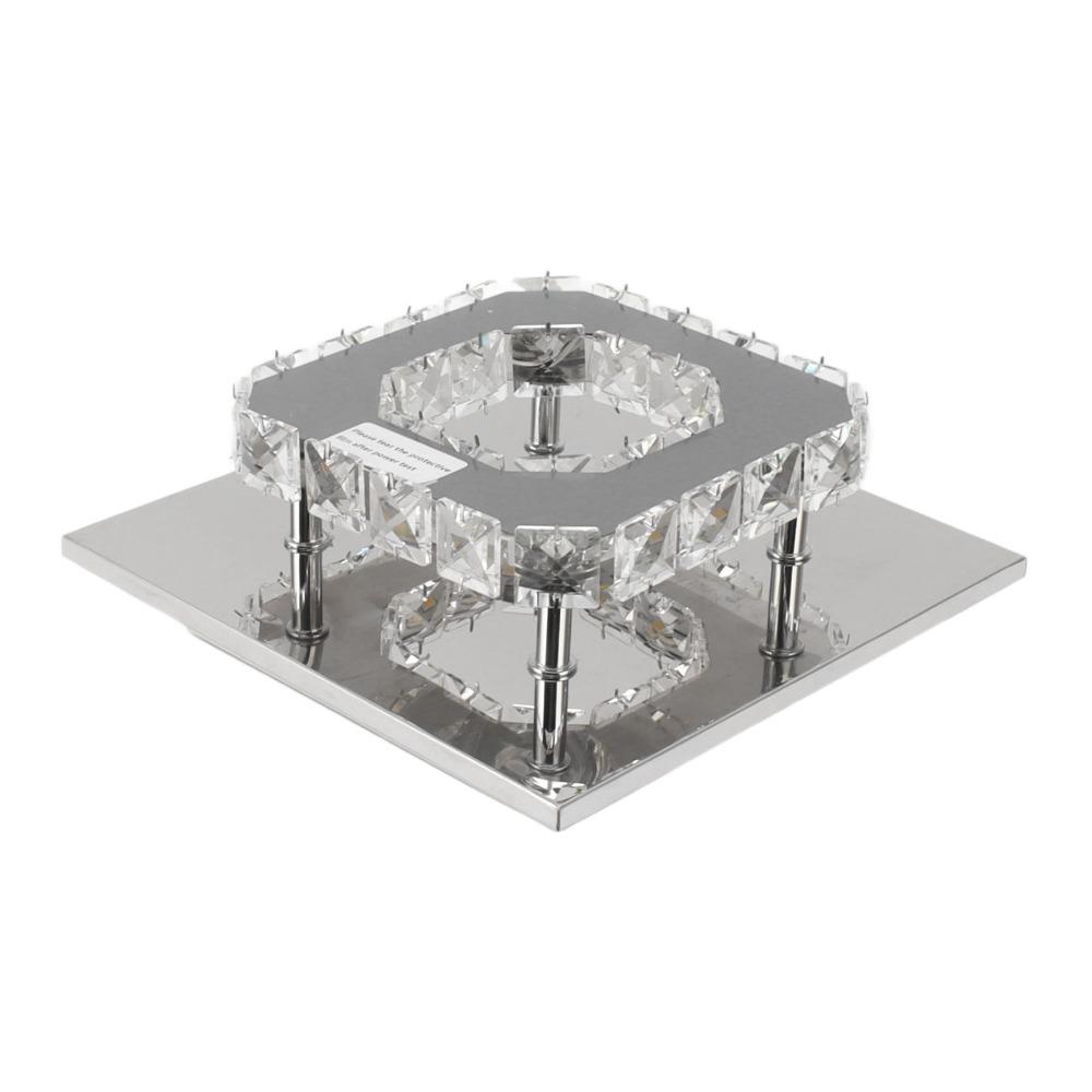 Faux Crystal Chandelier 3 Color Temperature Crystal Ceiling Light Modern Flush Mount Light Hallway