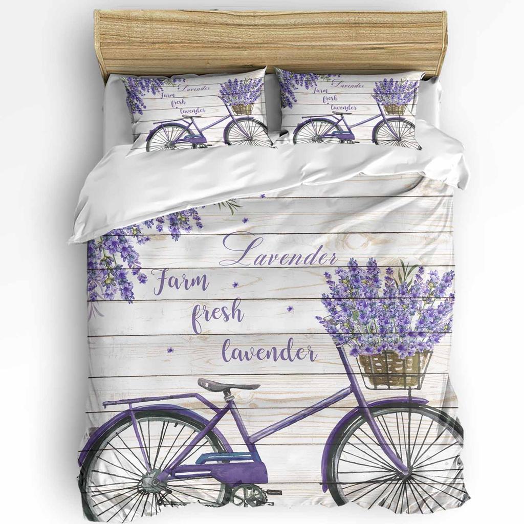 Purple Flower Lavender Romance Duvet Cover With Pillow Case Custom 3pcs Bedding Set Quilt Cover Double Bed Home Textile