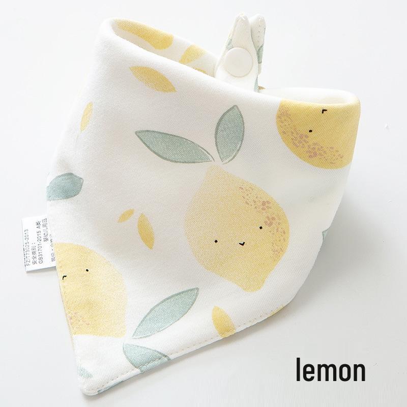 Pure Cotton Baby Drool Bib: Double-Layer Triangle Scarf with Snap Closure, Anti-Spit Up for Newborns