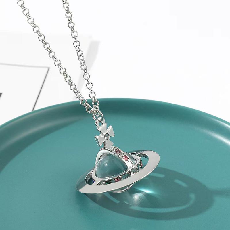 Saturn Necklace Luxurious And Earring Set Crafted With Premium Alloy Materials