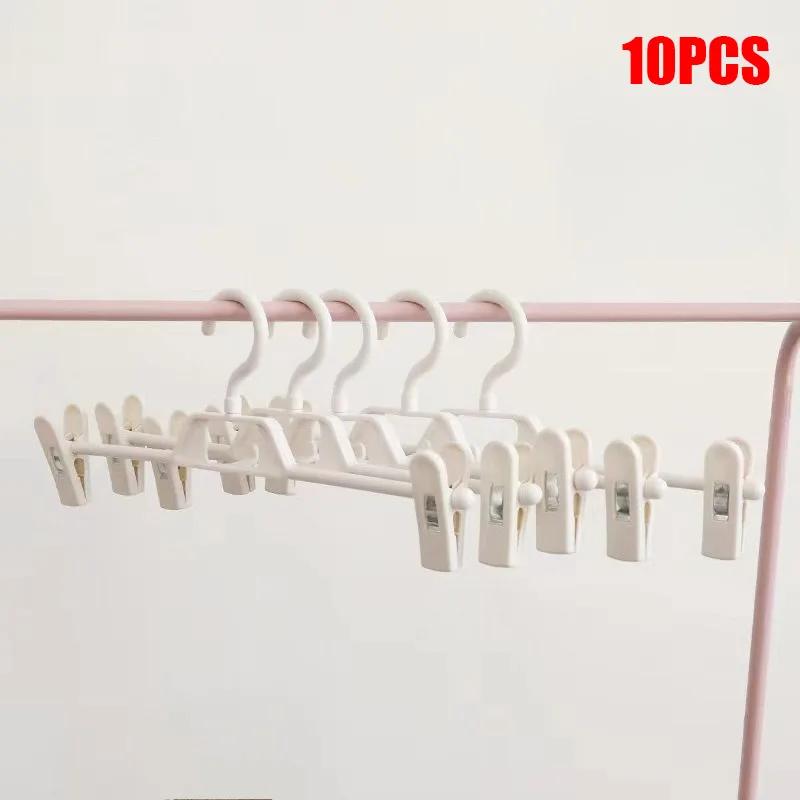 Efficient Pants Rack: 5-Tier Foldable Hanger with Non-Skid Clips & Adjustable Length for Skirts/Trousers Storage Household
