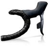 Geartle Road Bike Bar Thick EVA PU Leather with End with a Chewy Texture Tape, + Caps, Black, Soft,