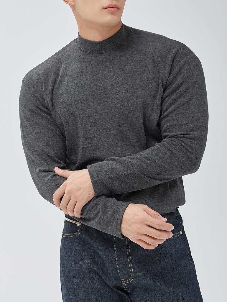 NINEZ Soft Mock Neck Long Sleeve T-Shirt 23Tl04