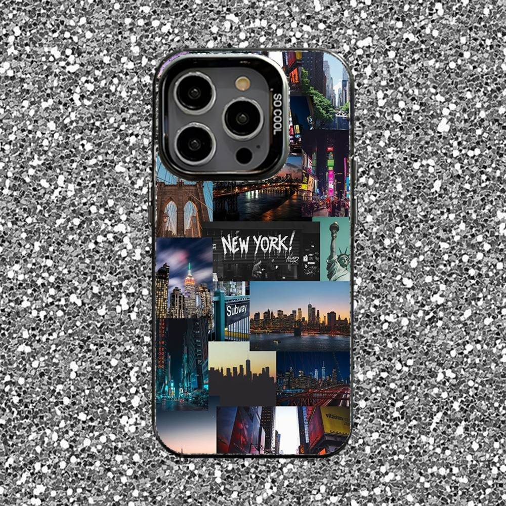 New York City NYC Phone Case For iPhone 16,15,14,13,12,11,Pro,XS,Max,Plus,Mini,SE Black Candy Matte Shockproof Cover