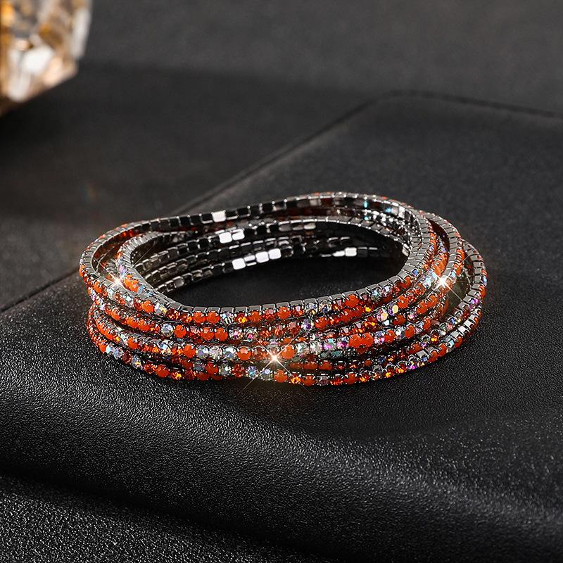 Diamond Elastic Bracelet Color Zircon Rhinestone Claw Chain Crystal Bracelet Gemstone Full Diamond Jewelry