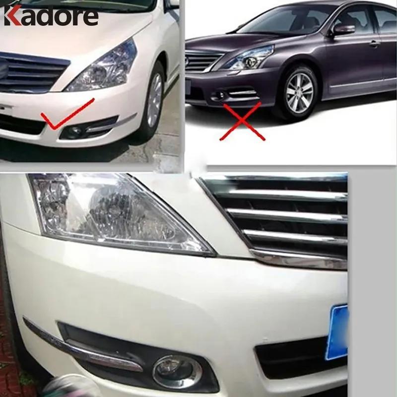For Nissan Teana 2008 2009 2010 ABS Chrome Front Fog Light Lamp Cover Trim Front Foglight Bezel Molding Trims Car Accessories