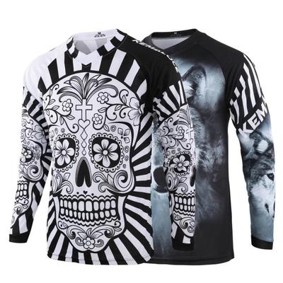 KEMALOCE Long Sleeve Cycling Jersey Mountain Bike Motorcycle Quick Dry Breathable Sport T-Shirt